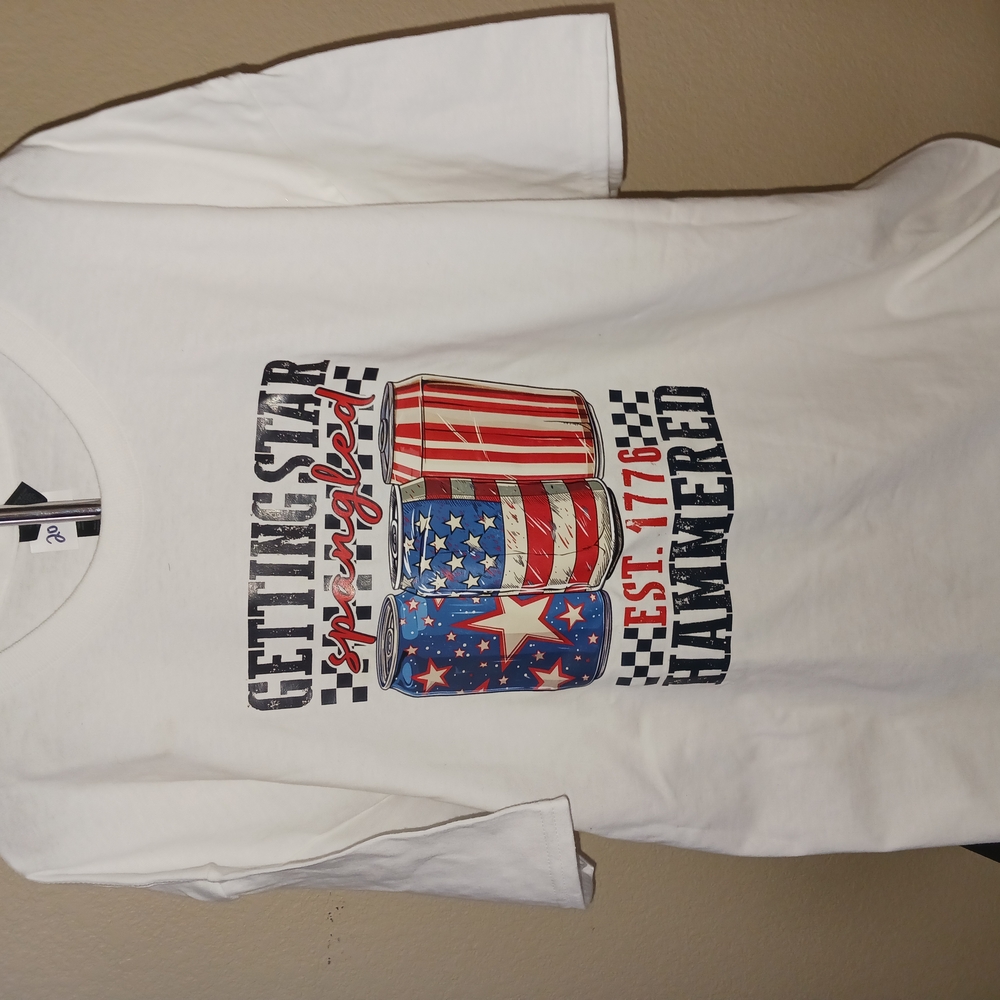 Patriotic Graphic White T-Shirt